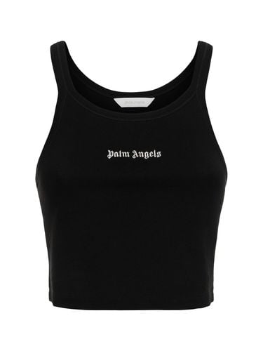 Classic Logo Cotton Tank Top - PALM ANGELS - Modalova