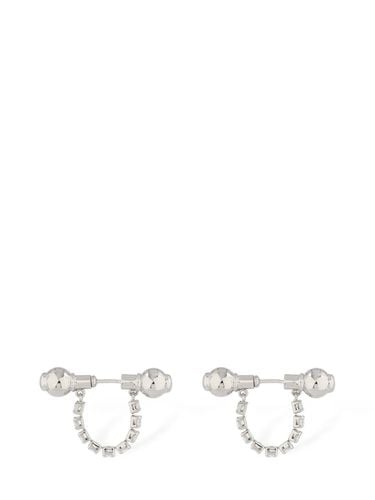 Crystal Barbell Stud Earrings - PANCONESI - Modalova