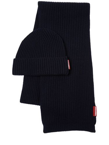 Warmy Wool Knit Scarf & Hat Set - DSQUARED2 - Modalova