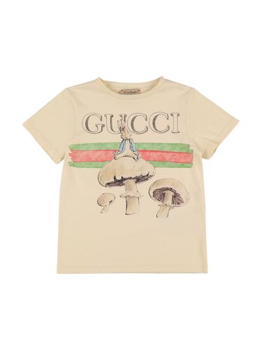 Camiseta De Algodón Jersey - GUCCI - Modalova