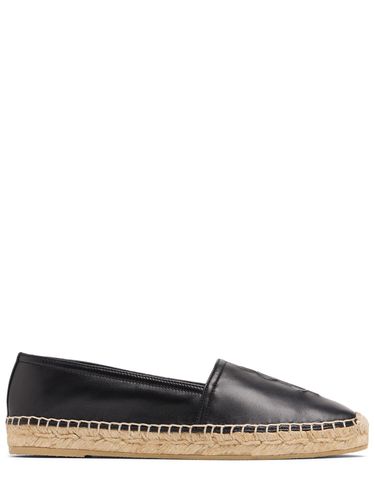 Mm Hohe Espadrilles Aus Logogeprägtem Leder - SAINT LAURENT - Modalova