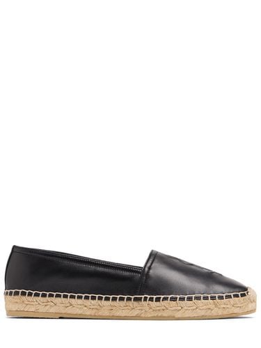 Espadrillas De Piel Con Logo 10mm - SAINT LAURENT - Modalova