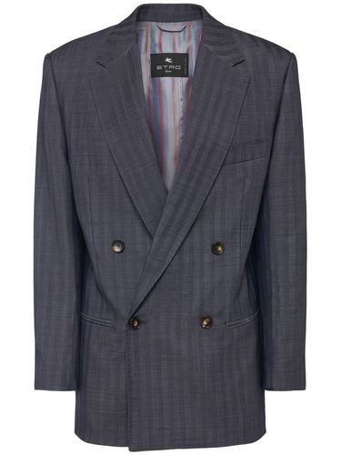 Wool Suiting Double Breasted Jacket - ETRO - Modalova