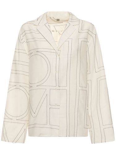 Monogram Cotton Blend Pajama Shirt - TOTEME - Modalova