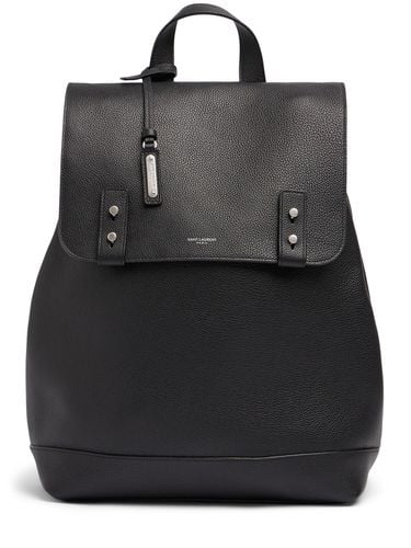 Logo Sac De Jour Leather Backpack - SAINT LAURENT - Modalova