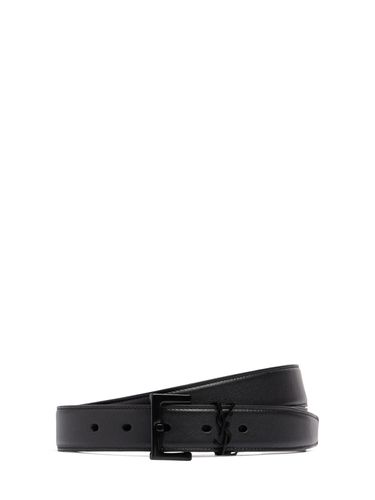 Cinturón De Piel Suave 3cm - SAINT LAURENT - Modalova