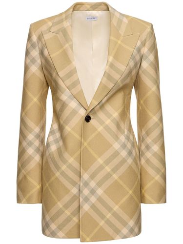 Giacca Monopetto Sartoriale In Lana Check - BURBERRY - Modalova