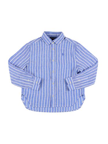 Camisa De Lino Con Logo Bordado - POLO RALPH LAUREN - Modalova