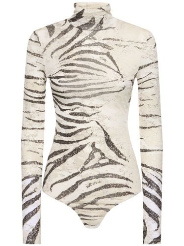 Body Zebra In Viscosa Dévoré Stampata - ROBERTO CAVALLI - Modalova