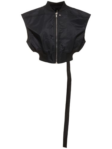 Bauchfreie Bomberjacke Aus Nylon Mit Stickerei - RICK OWENS DRKSHDW - Modalova