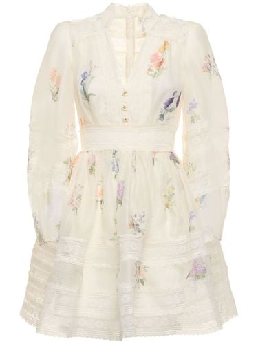 Natura V Neck Linen Silk Mini Dress - ZIMMERMANN - Modalova