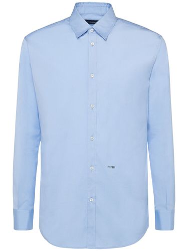 Camicia In Popeline Di Cotone Stretch - DSQUARED2 - Modalova