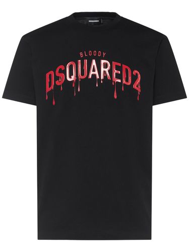 Camiseta De Algodón Estampado - DSQUARED2 - Modalova