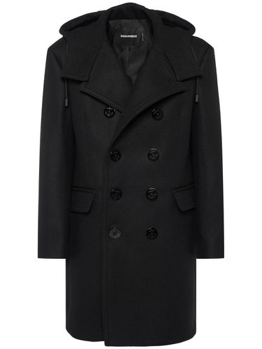 Felted Wool Blend Double Breasted Coat - DSQUARED2 - Modalova