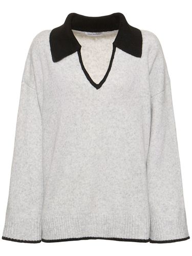 V Collar Knitted Sweater - WEWOREWHAT - Modalova