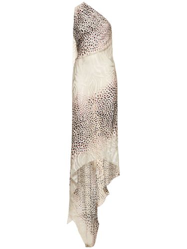 Shark Printed Satin Devoré Maxi Dress - ROBERTO CAVALLI - Modalova