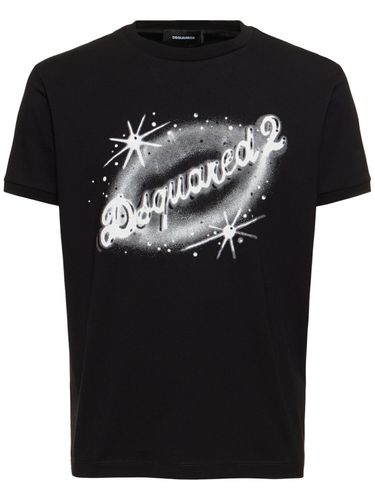 Logo Print Cotton Jersey T-shirt - DSQUARED2 - Modalova