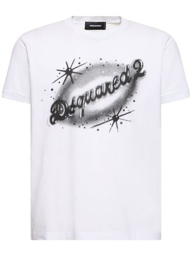 Logo Print Cotton Jersey T-shirt - DSQUARED2 - Modalova