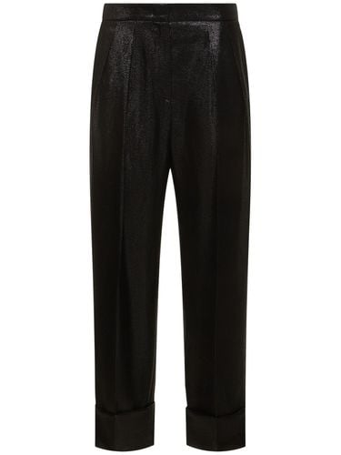 Fluid Texture Lurex High Waist Pants - GIORGIO ARMANI - Modalova