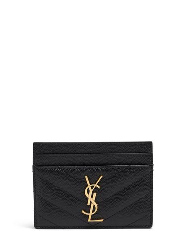 Kartenhülle Aus Narbleder "monogram" - SAINT LAURENT - Modalova