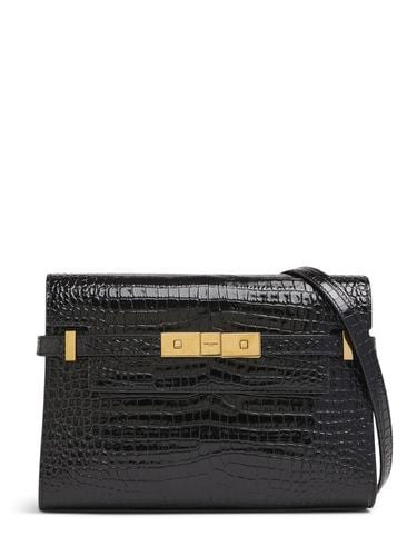 Small Manhattan Embossed Leather Bag - SAINT LAURENT - Modalova