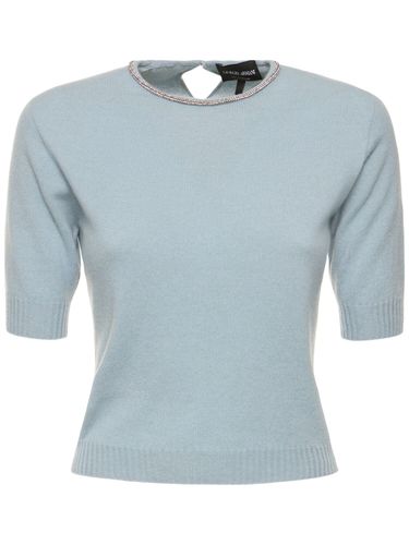 Single Jersey Embellished Top - GIORGIO ARMANI - Modalova