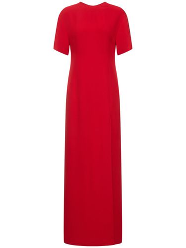 Silk Cady Short Sleeve Long Dress - VALENTINO - Modalova