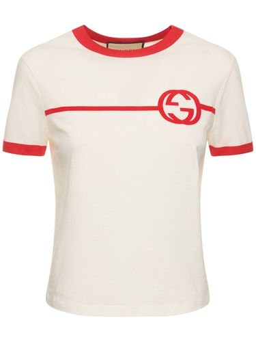 T-shirt Aus Baumwolljersey Mit Druck „70s“ - GUCCI - Modalova