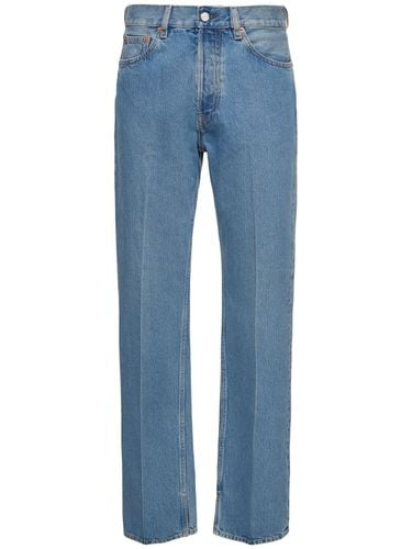 Jeans De Denim De Algodón Con Etiqueta - GUCCI - Modalova