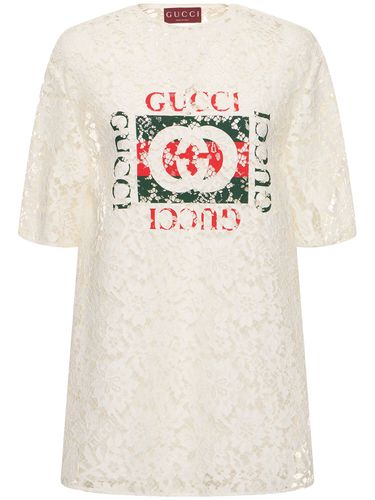 Oberteil Aus Baumwollmischgewebe Mit Druck - GUCCI - Modalova