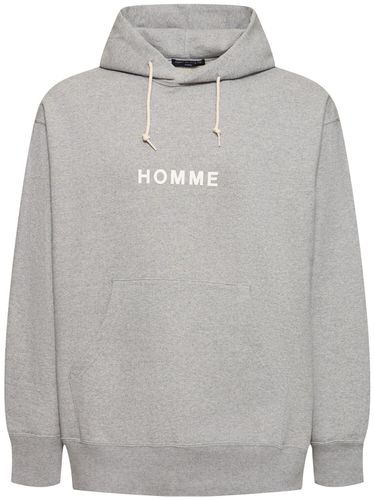 Printed Logo Cotton Hoodie - COMME DES GARÇONS HOMME - Modalova