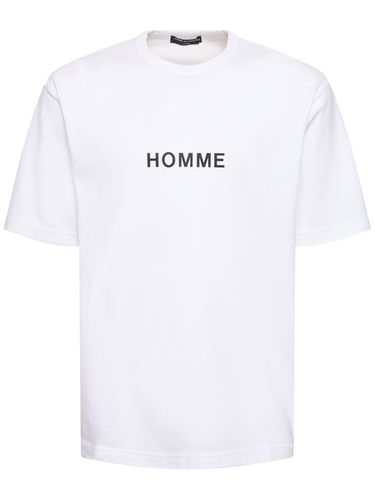 Camiseta De Algodón Estampado Con Logo - COMME DES GARÇONS HOMME - Modalova