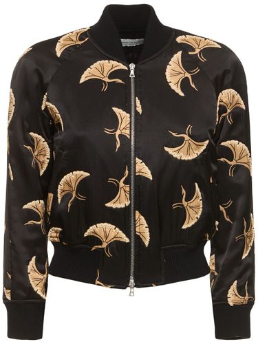 Fluid Silk Blend Satin Printed Jacket - DRIES VAN NOTEN - Modalova