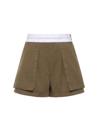 Shorts Cargo Vita Alta In Cotone - ALEXANDER WANG - Modalova