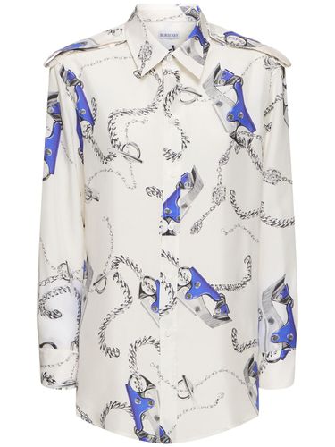 Sequined Printed Silk Shirt - BURBERRY - Modalova