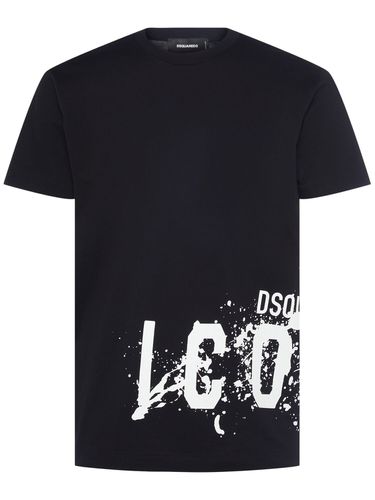 Icon Splash Printed Cotton T-shirt - DSQUARED2 - Modalova