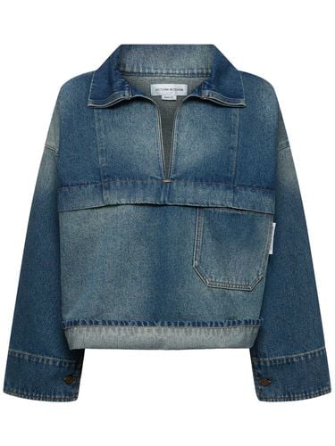 Oversized Cotton Denim Tunic Shirt - VICTORIA BECKHAM - Modalova