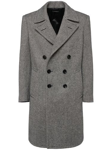 Cappotto Doppiopetto Mouliné In Twill - TOM FORD - Modalova