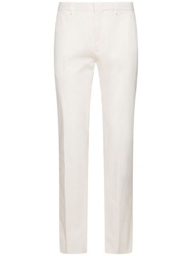 Garment Dyed Cotton Flat Front Pants - ZEGNA - Modalova