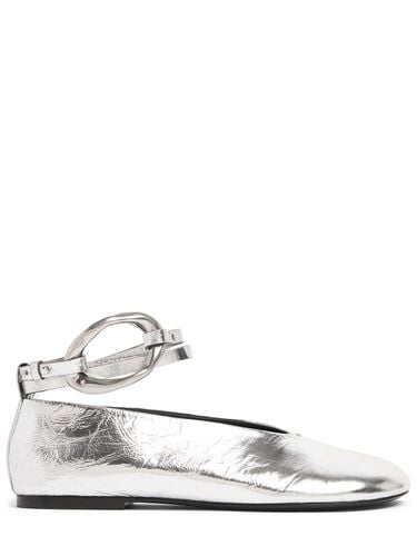 Mm Metallic Leather Flat Shoes - JIL SANDER - Modalova