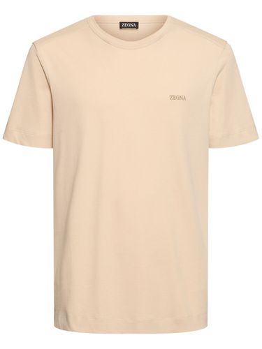 Cotton Short Sleeves T-shirt - ZEGNA - Modalova