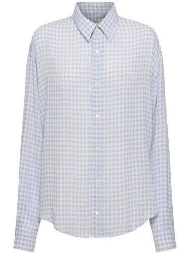 Camicia Boxy Fit In Viscosa Check - AMI PARIS - Modalova