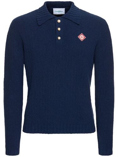 Bouclé Cotton Blend Knit Polo - CASABLANCA - Modalova