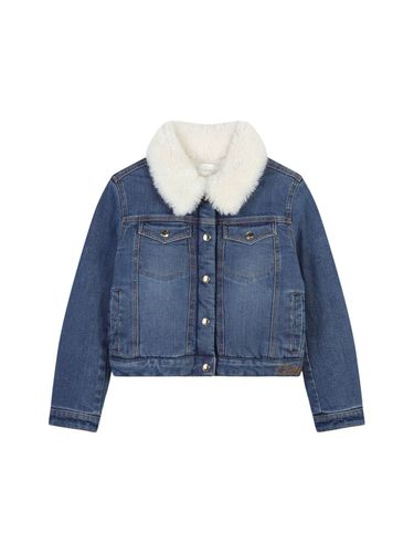 Chaqueta De Denim De Algodón Y Pelo Sintético - CHLOÉ - Modalova