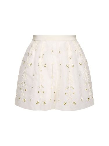 Embroidered Silk Organza Shorts - GIAMBATTISTA VALLI - Modalova