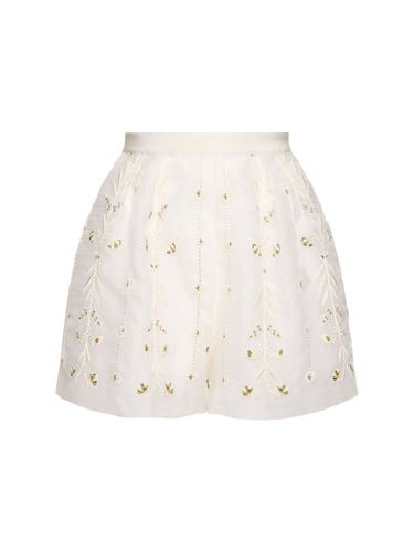 Shorts De Seda Bordada - GIAMBATTISTA VALLI - Modalova