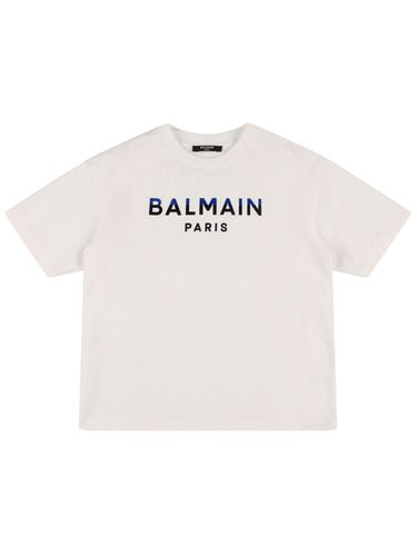 Camiseta De Jersey De Algodón Con Logo - BALMAIN - Modalova