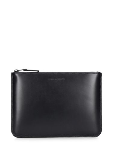 Pouch De Piel Negra - COMME DES GARÇONS WALLET - Modalova