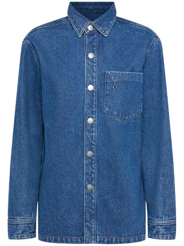 Overshirt Aus Baumwolldenim - AMI PARIS - Modalova