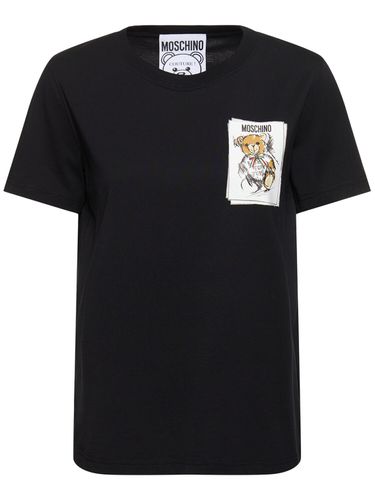 Camiseta De Algodón Jersey - MOSCHINO - Modalova